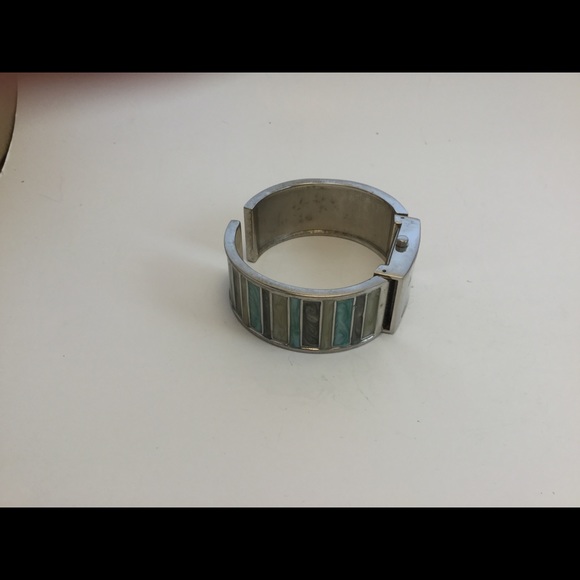 Quartz Wristwatch With Multi Colored Stone Band - Picture 3 of 5